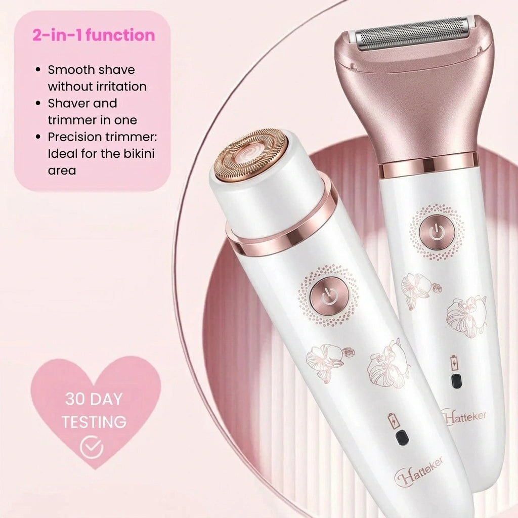 VelvetSmooth™ No-Razor Burn Electric Shaver - Bump Free 2-in-1 Shaver for Women